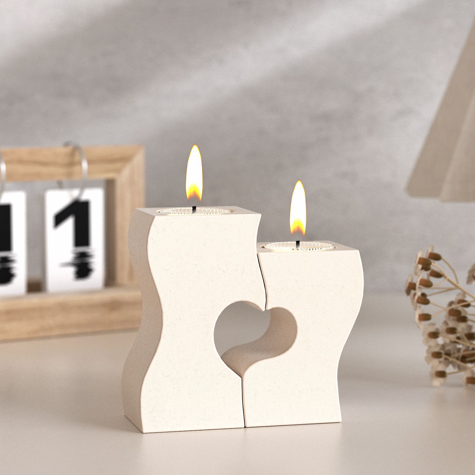 Candle Making Tools - S القلب الشمعدان قوالب السيليكون DIY