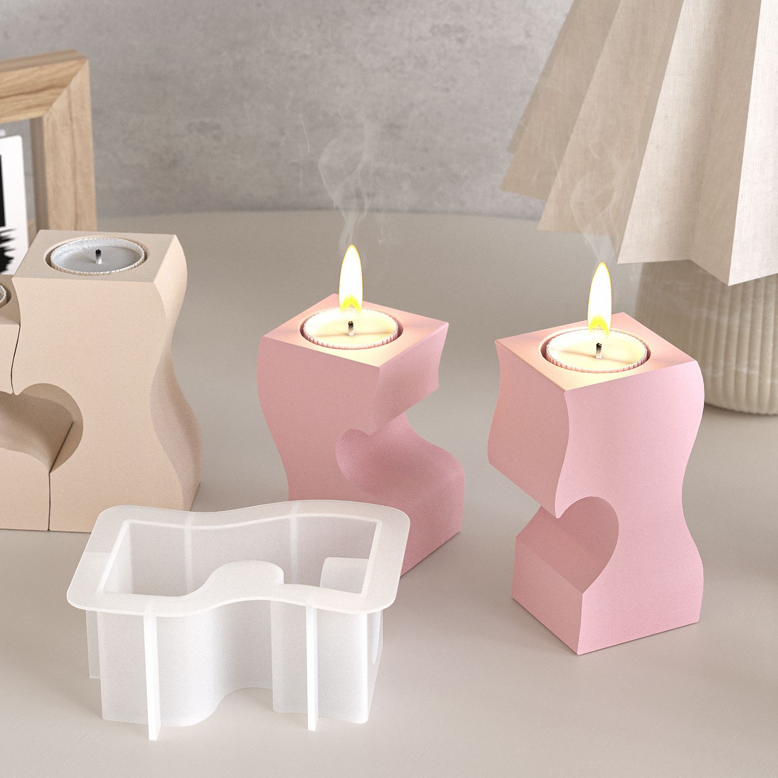 S القلب الشمعدان قوالب السيليك - مراجعة Candle Making Tools وسعره